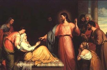 AGN35544 Christ healing the mother of Simon Peter by Bridges, John (fl.1818-1854)oil on canvas121.9x152.Private Collection© Agnew's, London, UKEnglish, out of copyright